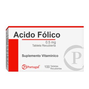 ACIDO FOLICO PORTUGAL – TABLETAS RECUBIERTAS CAJA X 100 – 0.5 MG