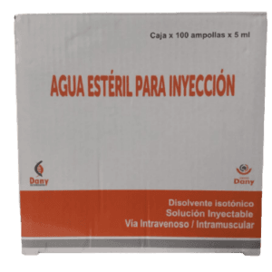AGUA ESTERIL 5 ML – DANNY – CAJA POR 100 AMPOLLAS
