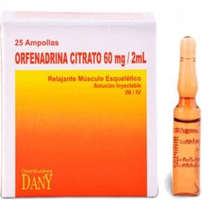 ORFENADRINA CITRATO 60MG/2ML SOLUCION INYECTABLE